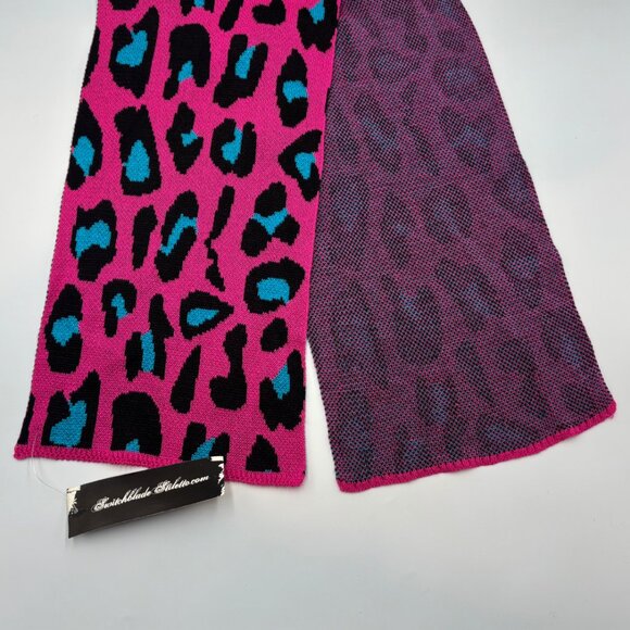 Pink Leopard Scarf by Switchblade Stiletto - Brand-New Deadstock - Picture 3 of 4